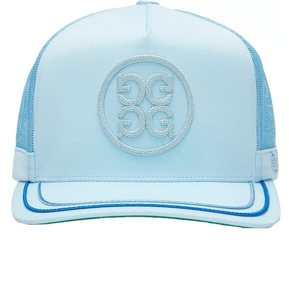 G/Fore Other - G/FORE Men's Soutache Knit Interlock Tall Trucker Golf Hat Snap Back Light Blue